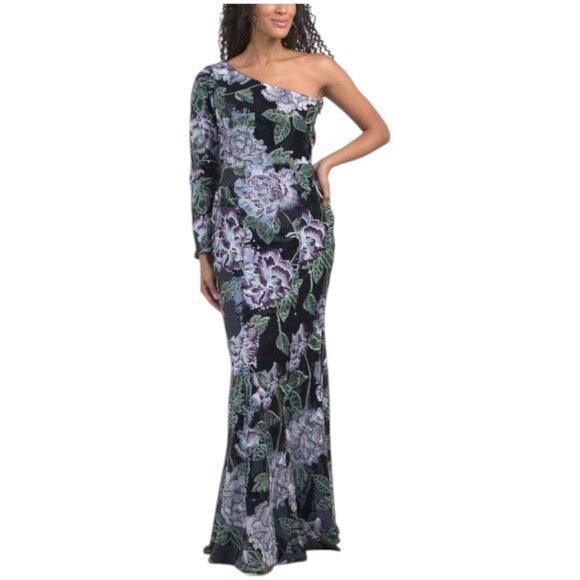 Marchesa Dresses & Skirts - MARCHESA One Shoulder Long Sleeve Gown